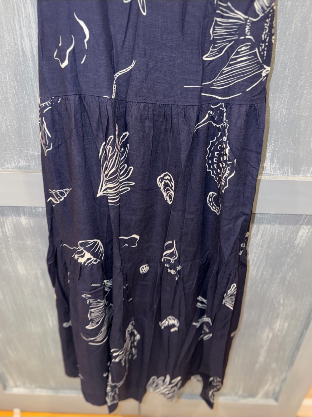 Few Moda Zali Navy Printed Linen Blend Maxi Dress – Size 10 NWT - Picture 9 of 12